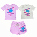 CALIFORNIAN VINTAGE GYM SHORT - PINK/ZUMA BEACH