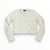 FLOWERS BY ZOE FUZY FUR CARDIGAN - OFF WHITE