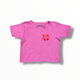 PRINCE PETER CROP T-SHIRT - CHERRY BOW/DARK PINK