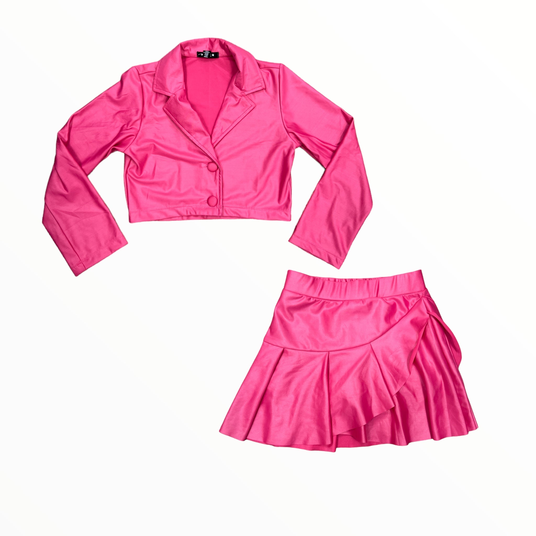 FLOWERS BY ZOE THIN PLEATHER JACKET - PINK