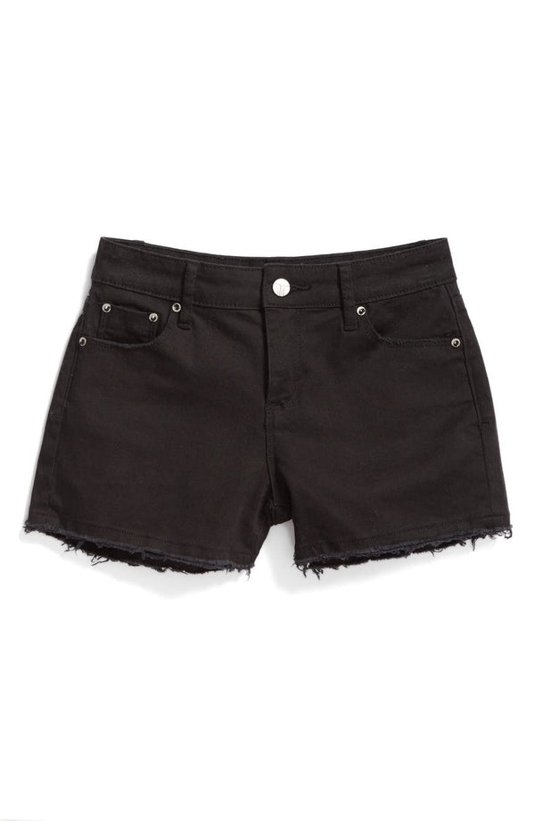 TRACTR FRAYED DENIM SHORTS 4-6X - BLACK