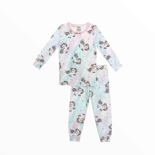 ESME GIRL L/S SLEEVE PAJAMA SET - SASSY UNICORN