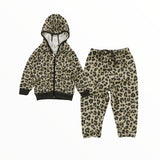 COZII ZIP PULLOVER HOODIE AND JOGGER SET - LEOPARD
