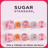 3D PRESS-ON NAILS AGES 5-8 - RAINBOW PONY