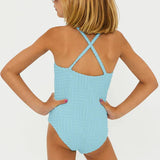 BEACH RIOT LITTLE JULIA ONE PIECE - BLUE ICE TERRY