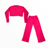KATIE J DYLAN CREW HOODIE - RASPBERRY