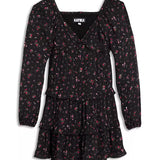 KATIE J TWEEN ANNALISE L/S DRESS - BLOOMING ROSE DITSY
