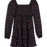 KATIE J TWEEN ANNALISE L/S DRESS - BLOOMING ROSE DITSY