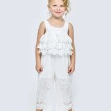HANNAH BANANA EYELET JUMPSUIT - WHITE