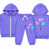 CALIFORNIAN VINTAGE ZIP HOODIE AND JOGGER SET - PURPLE BALLOON
