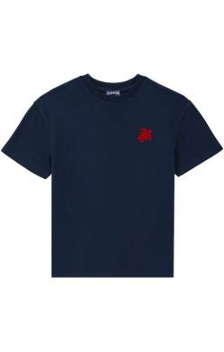 VILEBREQUIN BOYS T-SHIRT - NAVY BLUE/EMBROIDERED TURTLE