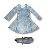SOCIAL BUTTERFLY L/S DRESS - DENIM GLITTER