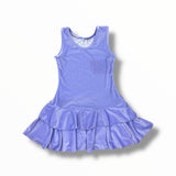 SOCIAL BUTTERFLY FIT AND FLARE TANK DRESS - LAVANDER GLITTER