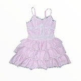 FLOWERS BY ZOE TANK LAYERED DRESS WITH LACE - BABY PINK