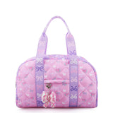 OMG OCCESSORIES QUILTED DITSY BOW PRINT MEDIUM DUFFLE BAG