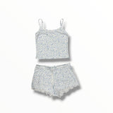 CHERYL KIDS LOUNGE SET - WHITE/BLUE MINI FLORAL