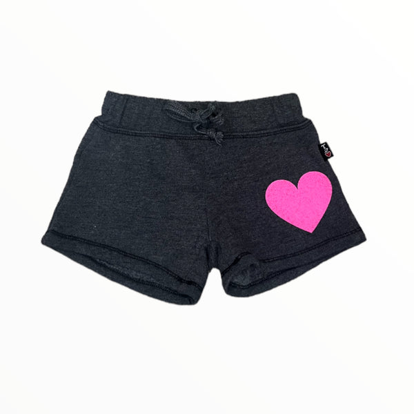 T2LOVE DRAW STRING SHORT - CHARCOAL/HEART