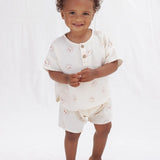 WOVEN BOXY TOP AND SHORT SET - HEART EYES