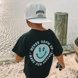 NEVER GROW UP T-SHIRT - BLACK