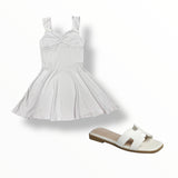 FLOWERS BY ZOE TANK DRESS - WHITE PINK LIBERTY