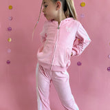 ELLLIE AND MILA BOW VWLVET SEQUIN SET - PINK