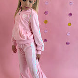 ELLLIE AND MILA BOW VWLVET SEQUIN SET - PINK