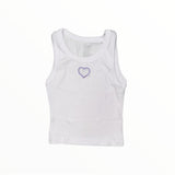 FLOWERS BY ZOE HEART TANK - WHITE