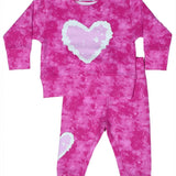 BABY STEPS TIE DYE HEART SET - FUCHSIA