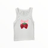 FLOWERS BY ZOE TANK - WHITE/STRAWBERRY
