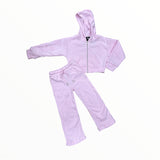 FLOWERS BY ZOE SWEATSHIRT AND SWEATPANT SET - BABY PINK/HEARTS
