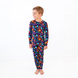 BAMBOO 2 PC PAJAMA SET - SPOOKY NEON LIGHTS