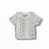 KATIE J TWEEN LIVI RIBBED TEE - SHABBY FLORAL STRIPE