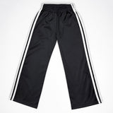 FLOWERS BY ZOE WIDE LEG SATIN STRIPE PANT - BLACK