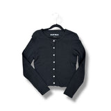 KATIE J MARINA POINTELLE CARDIGAN - BLACK