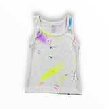 FLOWERS BY ZOE RIBBED TANK - WHITE SPLATTER