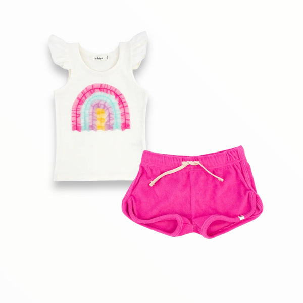 OH BABY TANK AND SHORT SET -COTTON CANDY PINK