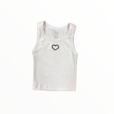 FLOWERS BY ZOE HEART TANK - WHITE