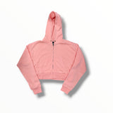 KATIE J DYLAN CROP ZIP HOODIE - APRICOT BLUSH