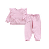 COZII RUFFLE L/S AND JOGGER SET - CANDY PINK