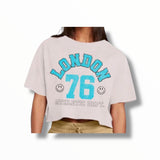 PRINCE PETER CROP T-SHIRT - H.GREY/ LONDON 76