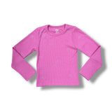 FLOWERS BY ZOE ALL OVER HEART RIBBED LONG SLEEVE - CANDY PINK