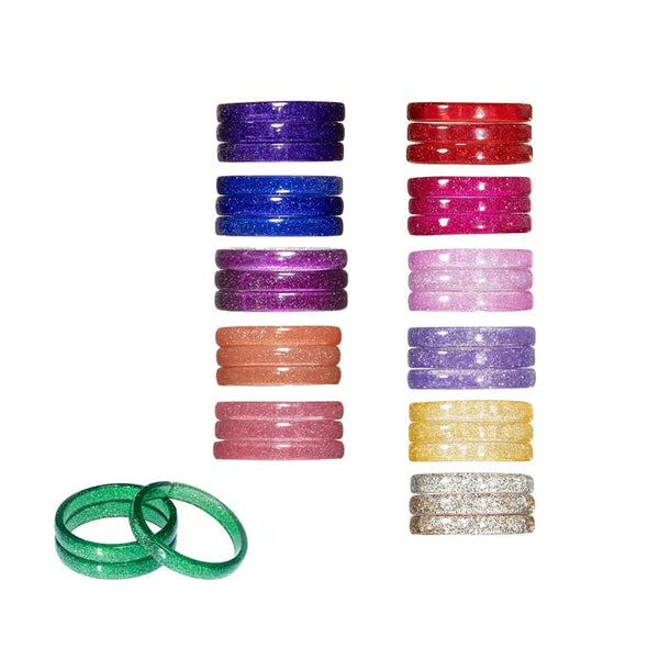 LILIES & ROSES SINGLE BANGLES - GLITTER/ALL COLORS