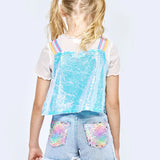 HANNAH BANANA DENIM SHORT - SEQUIN