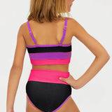 BEACH RIOT LITTLE EVA AND EMMY SET - VIVID VIOLET COLORBLOCK