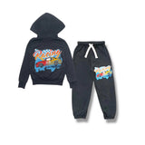 CALIFORNIAN VINTAGE ZIP HOODIE AND JOGGER SET - CHARCOAL/RACING 39