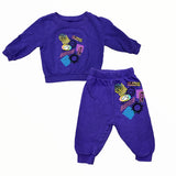 CALIFORNIAN VINTAGE CREW AND JOGGER SET - PURPLE/BEACH CLUB