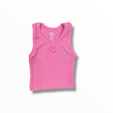 FLOWERS BY ZOE TANK - HEART PINK HEART
