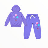 CALIFORNIAN VINTAGE ZIP HOODIE AND JOGGER SET - PURPLE BALLOON