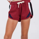 VINTAGE HAVANA RINGER TAPE SHORT - BURGANDY