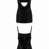 KATIE J TWEEN STERLING SEQUIN DRESS - BLACK